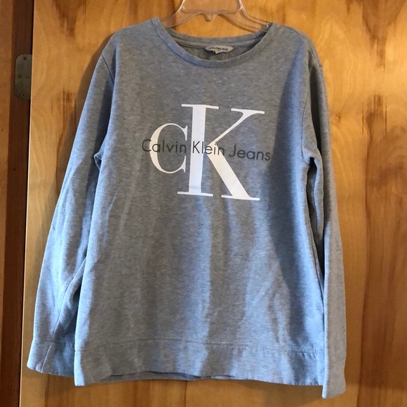 Calvin Klein Jeans Tops - Calvin Klein Jeans Light Grey Crewneck Sweatshirt